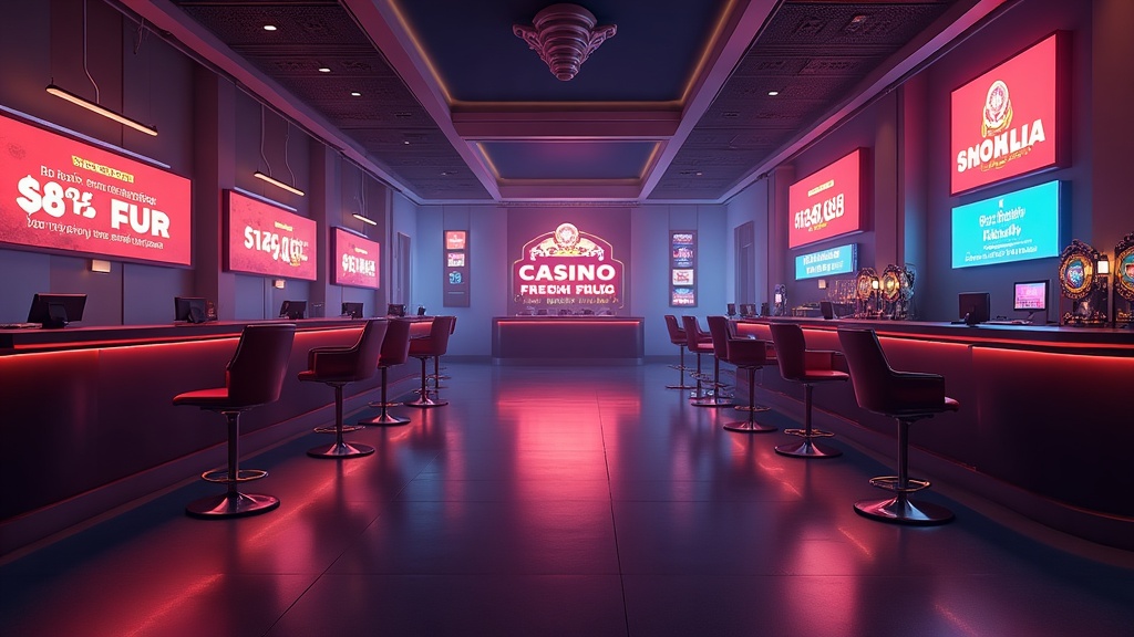 Casino promotions display with rotating banners and loyalty reward icons
