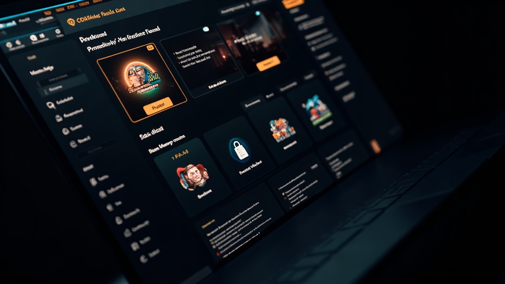 A casino account dashboard showing settings, verification, and safety tools